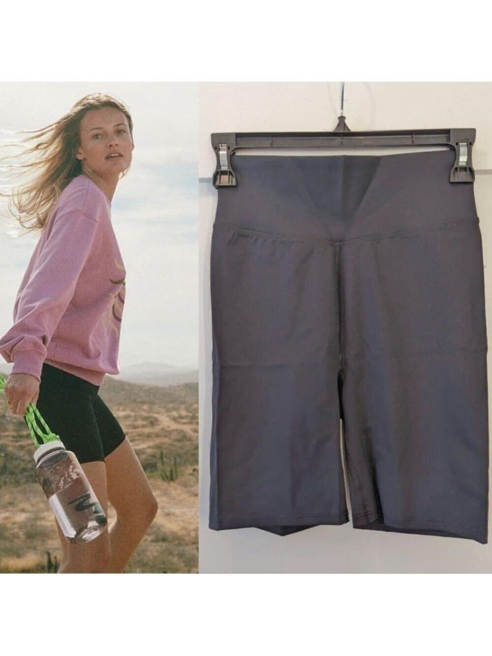 NWT Madewell MWL | Form High-Rise 7" Biker Shorts in Black
